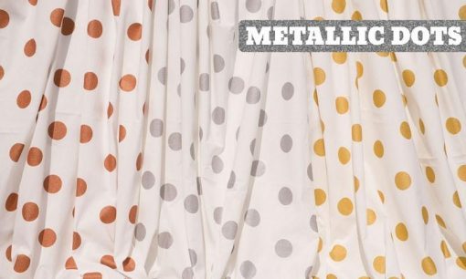 Baumwolle Metallic Dots silber