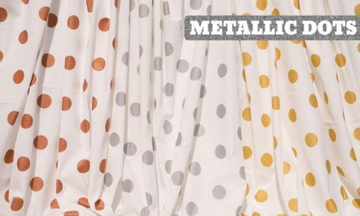 Baumwolle Metallic Dots silber