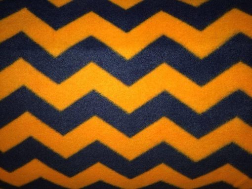 Fleece/ Faserpelz Chevron orange blau