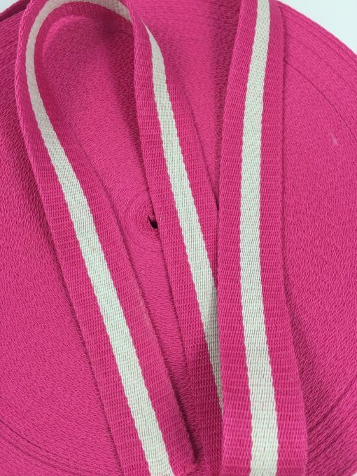 Gurtband Baumwolle 40mm Streifen breit pink