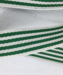Gurtband Baumwolle 40mm Streifen grün