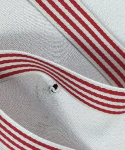 Gurtband Baumwolle 40mm Streifen rot