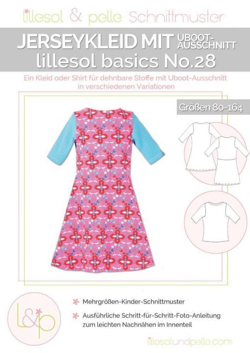 Lillesol und Pelle Basic No.28 Jerseykleid mit Uboot-Ausschnitt