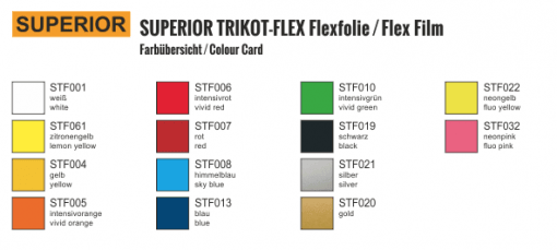 SUPERIOR TRIKOT-FLEX Flexfolie silber STF021 für Polyester, 50cm breit
