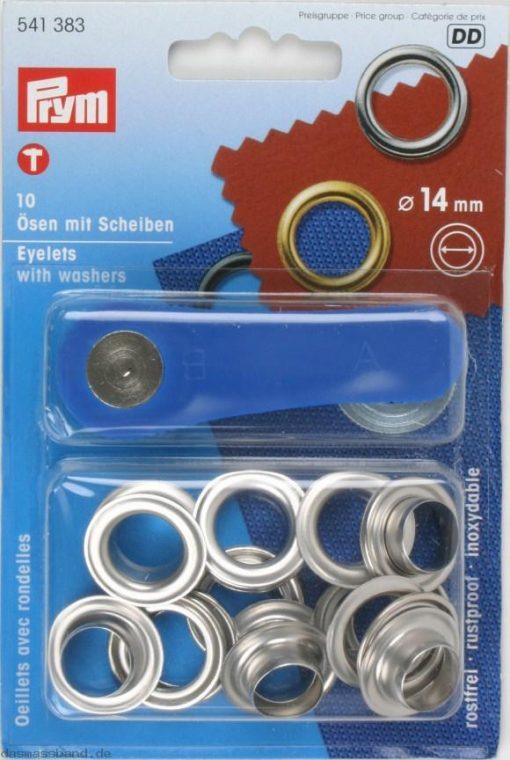 Prym Ösen und Scheiben 14,0 mm silberfarbig