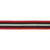 Retro Stripes Elastisch mit Lurex zum Aufnähen Rot-Schwarz-Silber