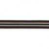 Retro Stripes Elastisch mit Lurex zum Aufnähen Bordeaux-Weiss-Schwarz