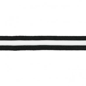 Retro Stripes Elastisch mit Lurex zum Aufnähen Schwarz-Ecru