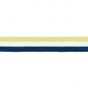 Retro Stripes Elastisch mit Lurex zum Aufnähen Gold-Weiss-Royal