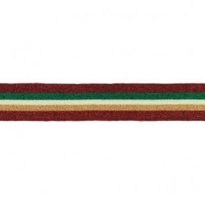 Retro Stripes Elastisch mit Lurex zum Aufnähen Rot-Grün-Weiss