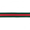 Retro Stripes Elastisch zum Aufnähen Flaschengrün-Rot