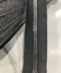 Endlos Reissverschluss Silber/ Schwarz 5mm