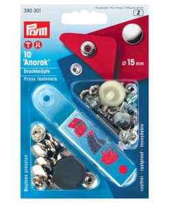 Prym Anorak Druckknopf Silber 15mm