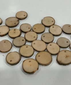 Holzscheiben mit Loch nicht lackiert ca. 30-40mm