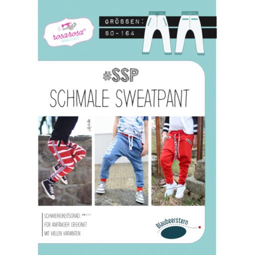 rossrosa Papierschnittmuster SCHMALE SWEATPANT