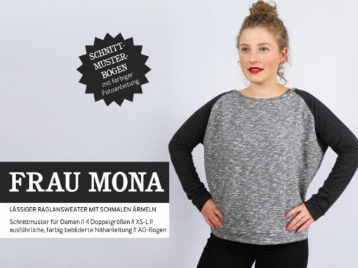 Studio Schnittreif FRAU MONA kurzer,Lässiger Raglansweater mit schmalen Ärmeln