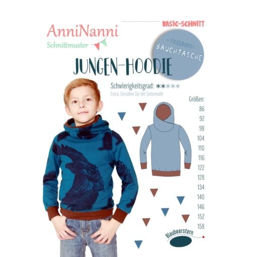 Schnittmuster Anninanni Jungen- Hoodie Stoffstübli