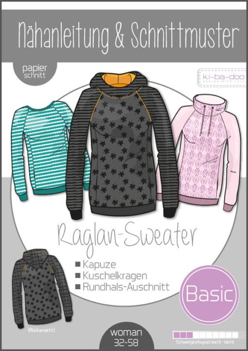 Schnittmuster Kibadoo Basic Raglan Sweater Damen Stoffstübli