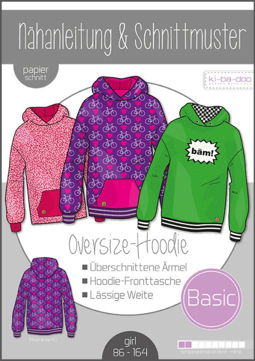 Schnittmuster Kibadoo Basic Oversize Hoodie Kinder Stoffstübli