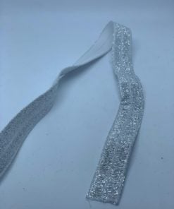 elastisches Einfassband weiss Glitzer