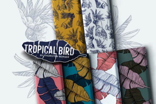 Viskose Webware Tropical Bird Stoffstübli