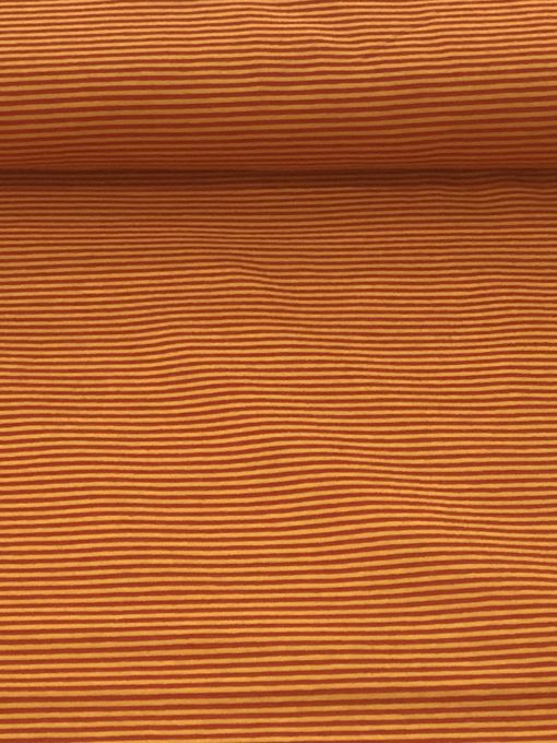 Ringeljersey Lillestoff Senf/ Rot