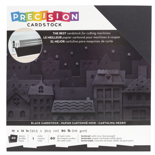 Precision Cardstock 12" x 12 " black Stoffstübli