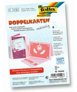 Folia Doppelkarten rechteckig Stoffstübli