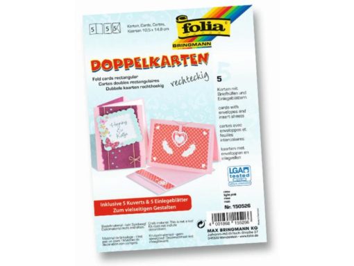 Folia Doppelkarten rechteckig Stoffstübli