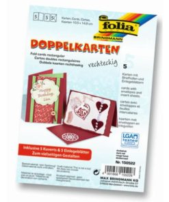 Folia Doppelkarten rechteckig Stoffstübli