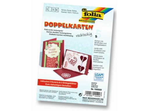 Folia Doppelkarten rechteckig Stoffstübli