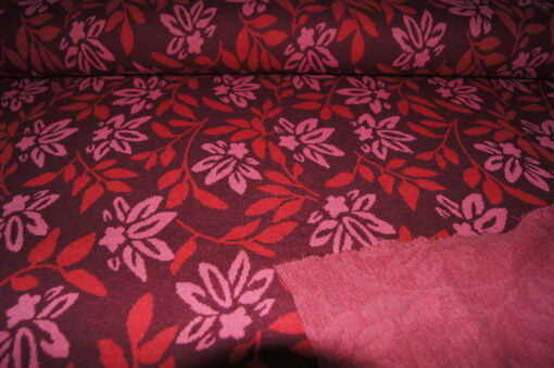 Jacquard Jersey Fleur rouge