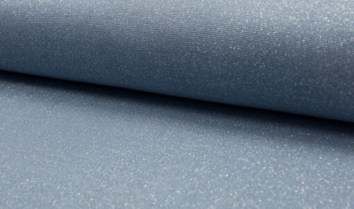 Bündchen glatt dusty Blue mit Lurex