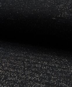 Bündchen glatt Schwarz mit Lurex Silber
