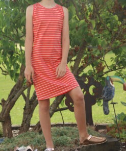 Ringeljersey Isa Coral/Weiss