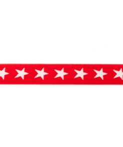 Gummiband 2cm weich Rot mit Sternen