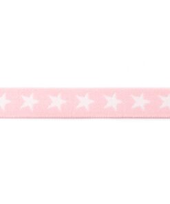 Gummiband 2cm weich Rosa mit Sternen