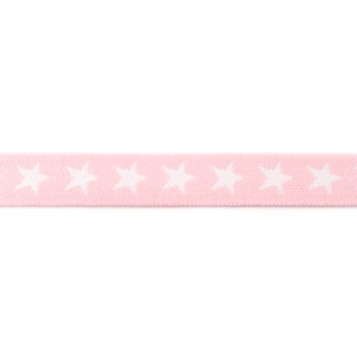 Gummiband 2cm weich Rosa mit Sternen
