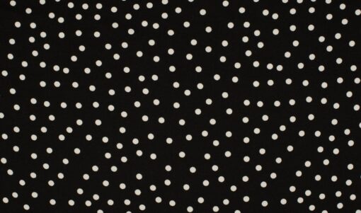 Viskose Jersey Dotties Weiss auf Schwarz