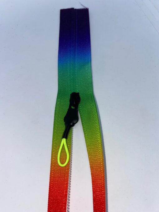 Zipper 5mm Schwarz mit neon gelb