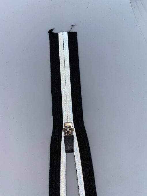 Zipper 5mm Silber Schwarz