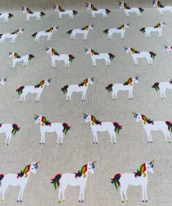 Canvas Regenbogen Einhorn ecru Stoffstübli