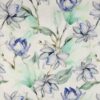 100% Leinen Floral Blau