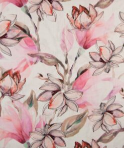 100% Leinen Floral Pink