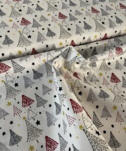 Baumwolle Webware Tannenbäume Stoffstübli