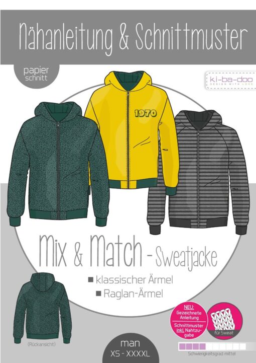 Kibadoo Mix Match Sweatjacke Herren Stoffstübli