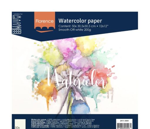Aquarellpapier wollweiß 30.5cm x 30.5cm 200g/qm