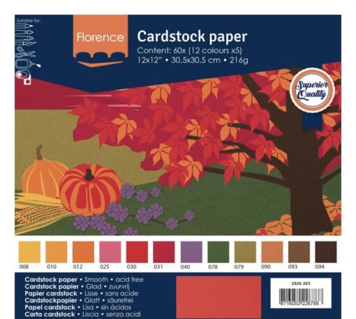 Cardstock smooth Autumn 30.5cm x 30.5cm 12x5 Blatt