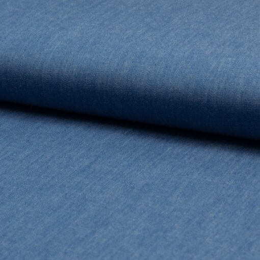 Chambray enzyme washed blue Stoffstübli