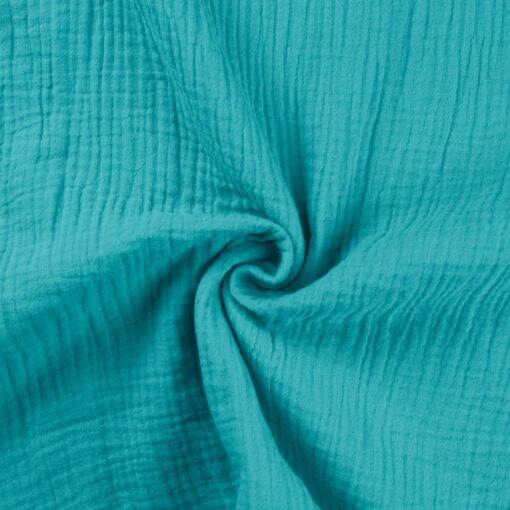Baumwolle Musselin Uni turquoise